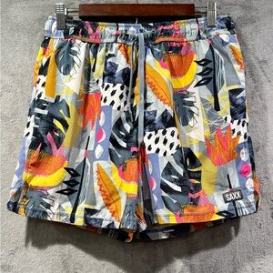 Saxx Ballpark Pouch Oh Buoy 2N1 Boardie Men's Size M Swim Board Shorts Floral